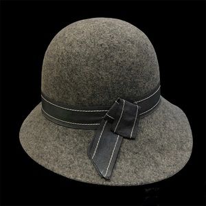 Geo. W. Bollman & Co. Cloche Hat, 100% Wool Felt, Gray,